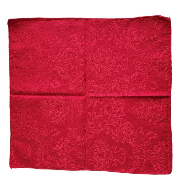Red Damask Cloth Fabric Napkins Set of 6 - Picture 2 of 5